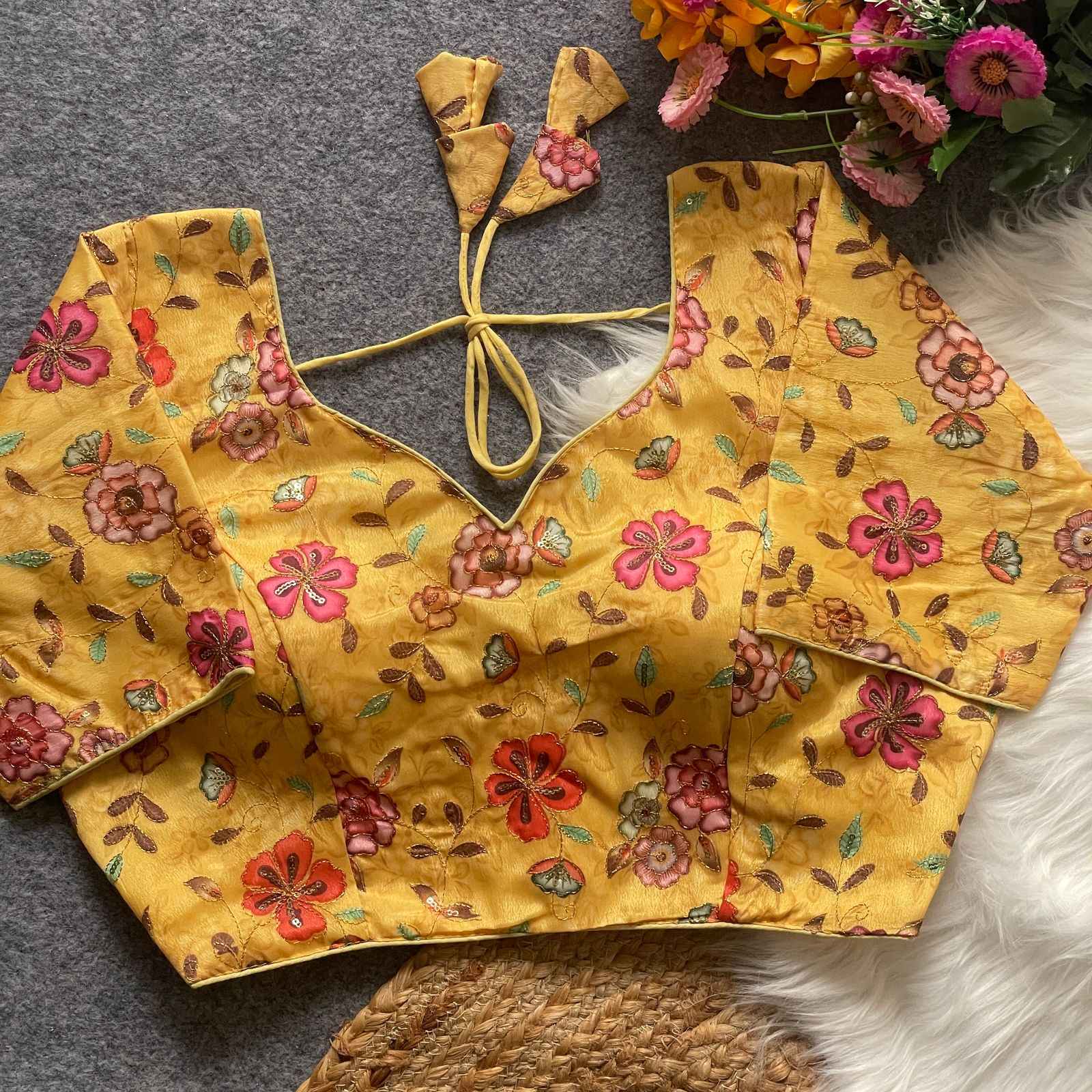 PURE TISSUE POSITION PRINTED BLOUSE AT WHOLESALE PRICE