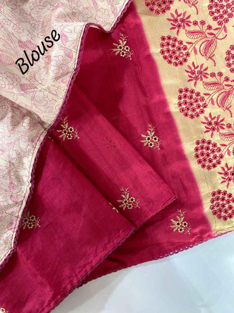 PURE TUSSAR DIGITAL PRINT WITH EMBROIDERY SAREE AT WHOLESALE PRICE
