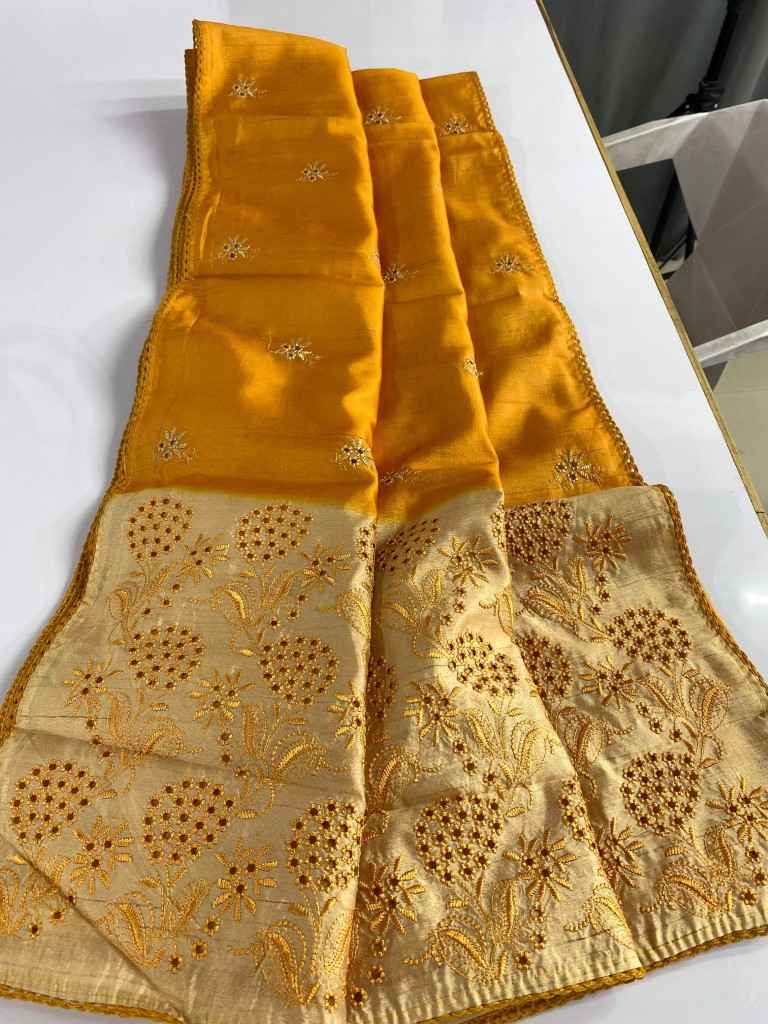 PURE TUSSAR DIGITAL PRINT WITH EMBROIDERY SAREE AT WHOLESALE PRICE