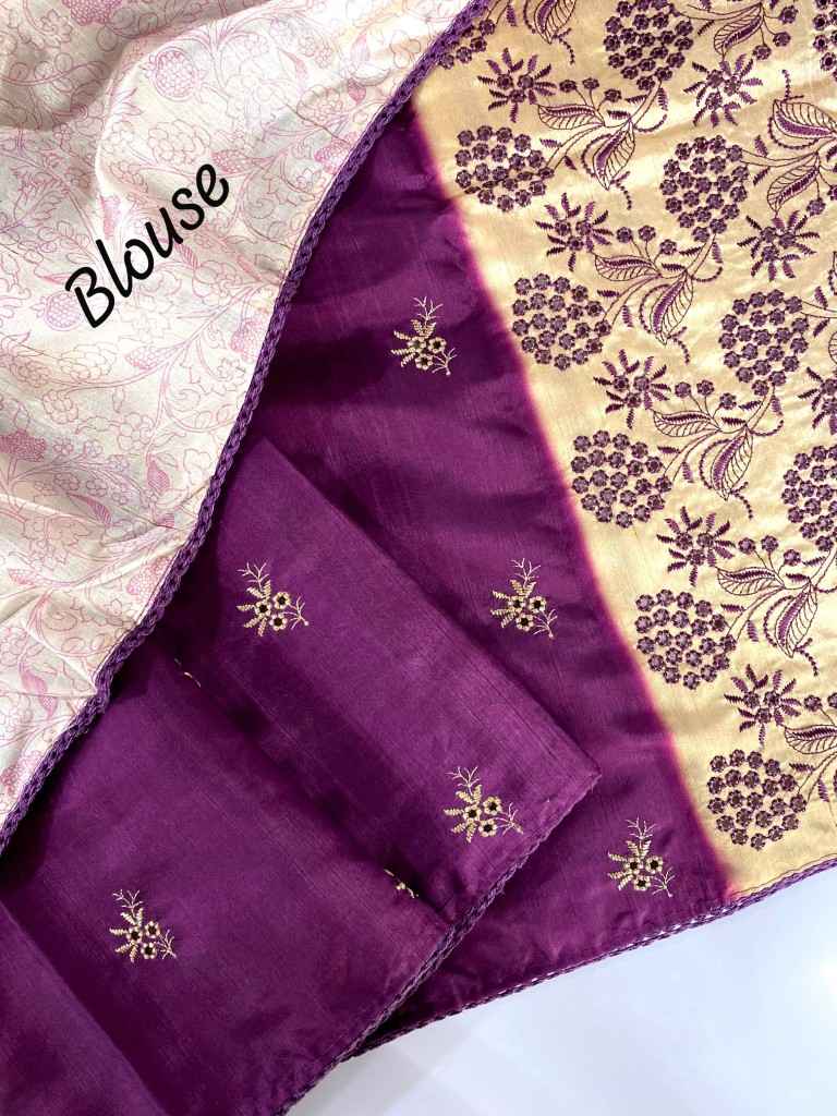 PURE TUSSAR DIGITAL PRINT WITH EMBROIDERY SAREE AT WHOLESALE PRICE