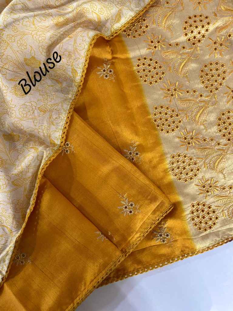 PURE TUSSAR DIGITAL PRINT WITH EMBROIDERY SAREE AT WHOLESALE PRICE