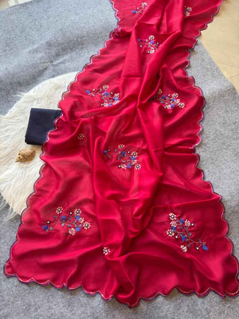 PURE TUSSAR SILK HANDWORK BUTTA AND SEQUINS BORDER SAREE AT WHOLESALE PRICE