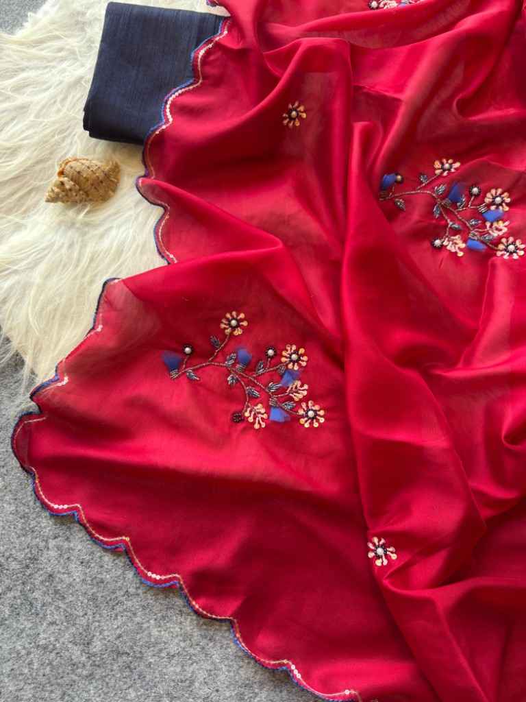 PURE TUSSAR SILK HANDWORK BUTTA AND SEQUINS BORDER SAREE AT WHOLESALE PRICE
