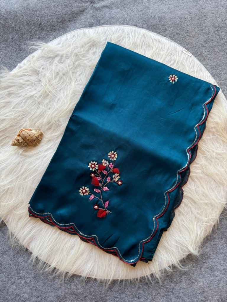PURE TUSSAR SILK HANDWORK BUTTA AND SEQUINS BORDER SAREE AT WHOLESALE PRICE