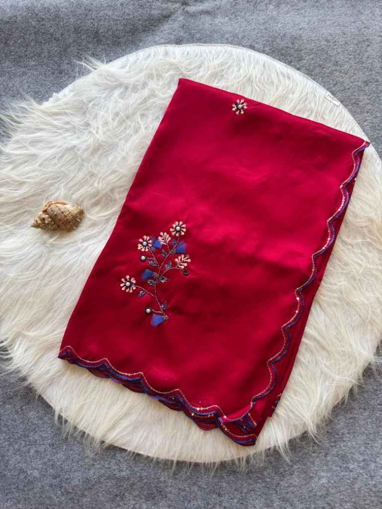 PURE TUSSAR SILK HANDWORK BUTTA AND SEQUINS BORDER SAREE AT WHOLESALE PRICE