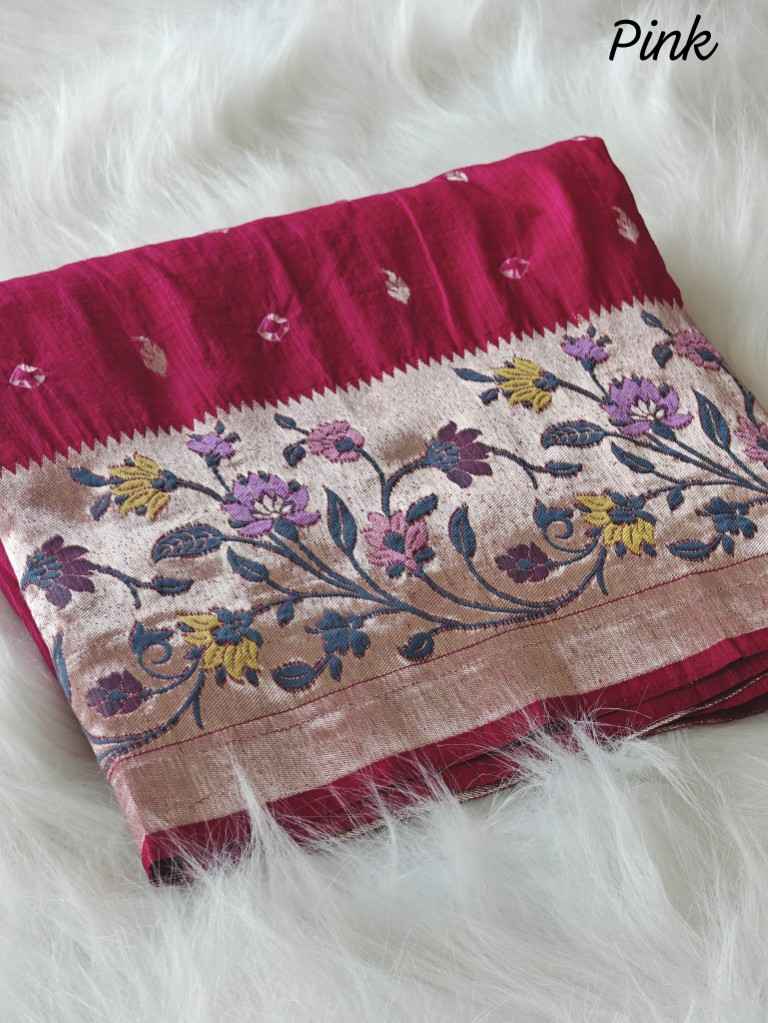 PURE VISCOSE RAW SILK WITH BANDHEJ PRINTED SAREE AT WHOLESALE PRICE