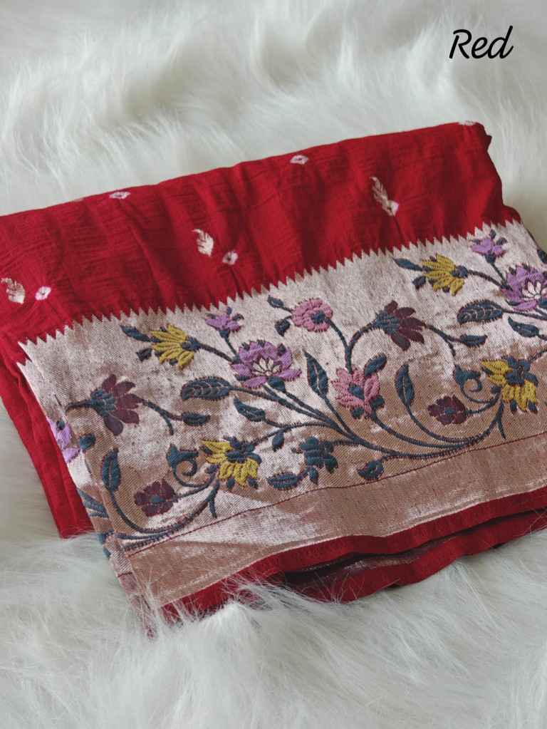 PURE VISCOSE RAW SILK WITH BANDHEJ PRINTED SAREE AT WHOLESALE PRICE