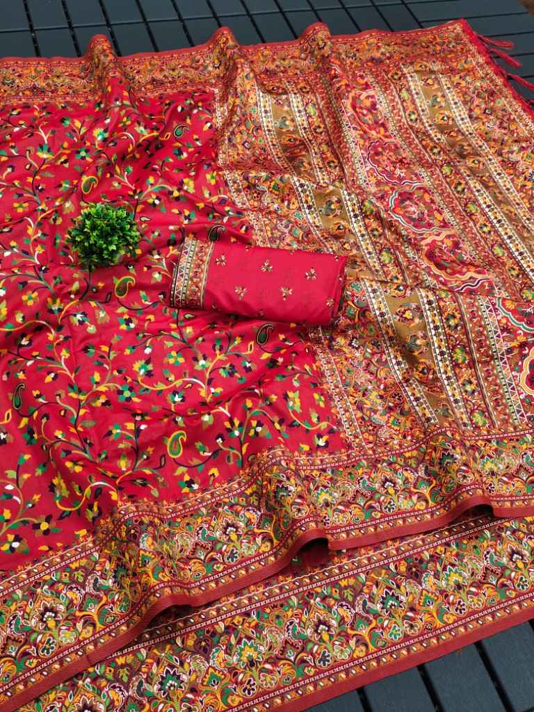 RAJA MOULI - 4 PURE KASHMIRI PASHMINA SILK WEAVING SAREE AT WHOLESALE PRICE