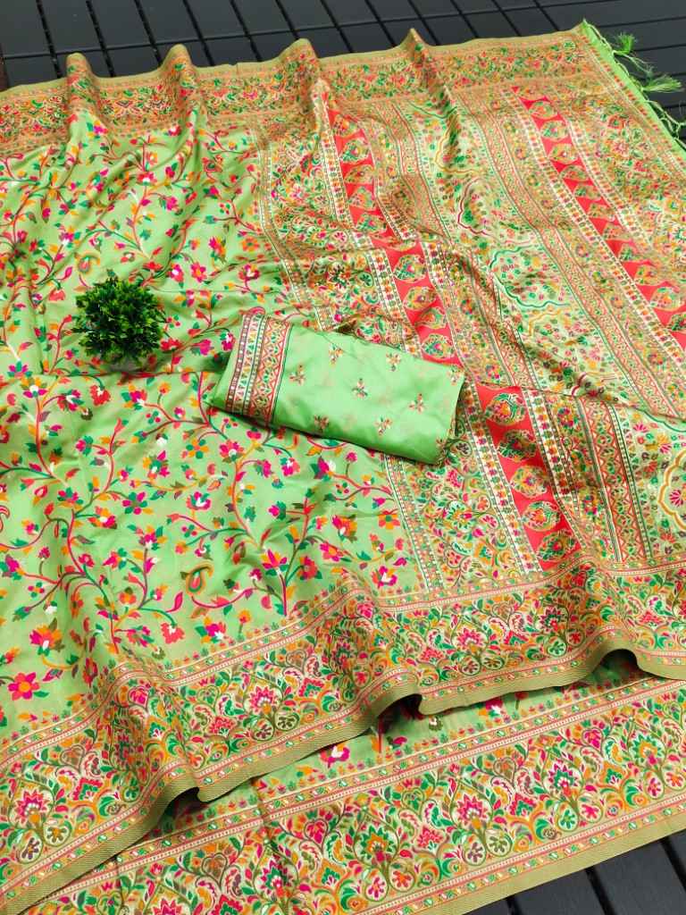 RAJA MOULI - 4 PURE KASHMIRI PASHMINA SILK WEAVING SAREE AT WHOLESALE PRICE