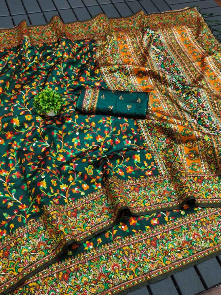 RAJA MOULI - 4 PURE KASHMIRI PASHMINA SILK WEAVING SAREE AT WHOLESALE PRICE