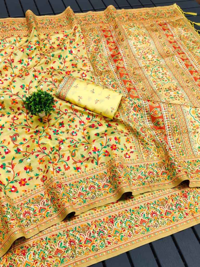 RAJA MOULI - 4 PURE KASHMIRI PASHMINA SILK WEAVING SAREE AT WHOLESALE PRICE