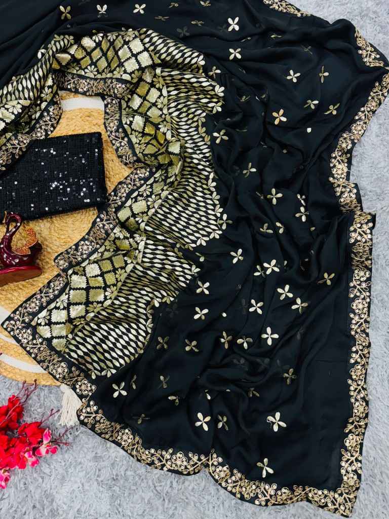 RANGOLI SILK ZARI AND FOIL EMBROIDERY WORK SAREE AT WHOLESALE PRICE