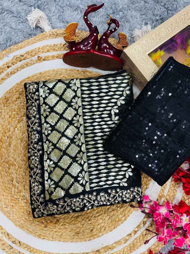 RANGOLI SILK ZARI AND FOIL EMBROIDERY WORK SAREE AT WHOLESALE PRICE
