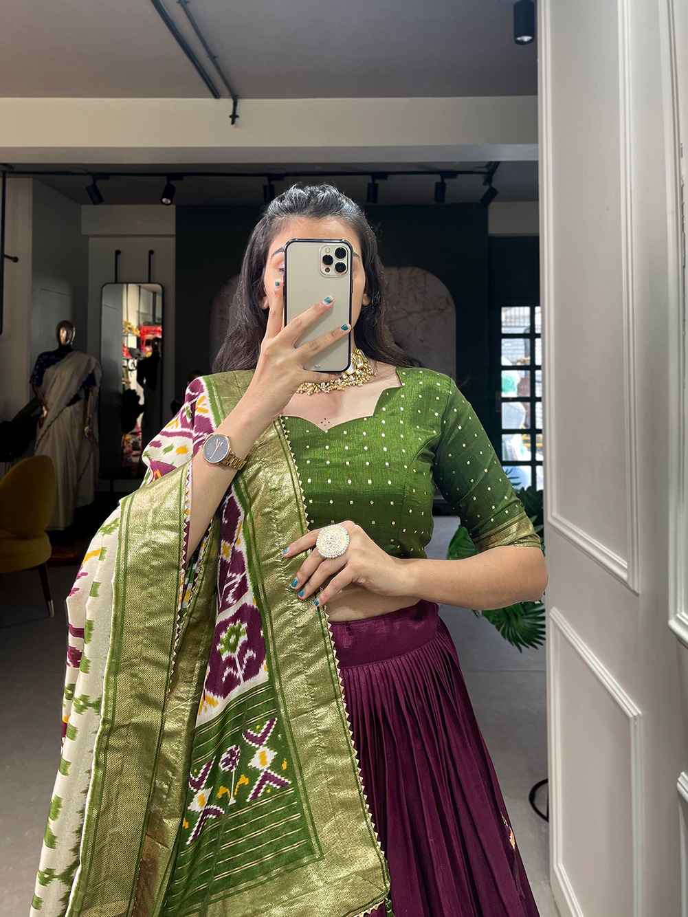 SHIVKRUPA ENTERPRICE PRESENT TUSSAR SILK  PATOLA PRINT LEHENGA CHOLI AT WHOLESALE PRICE
