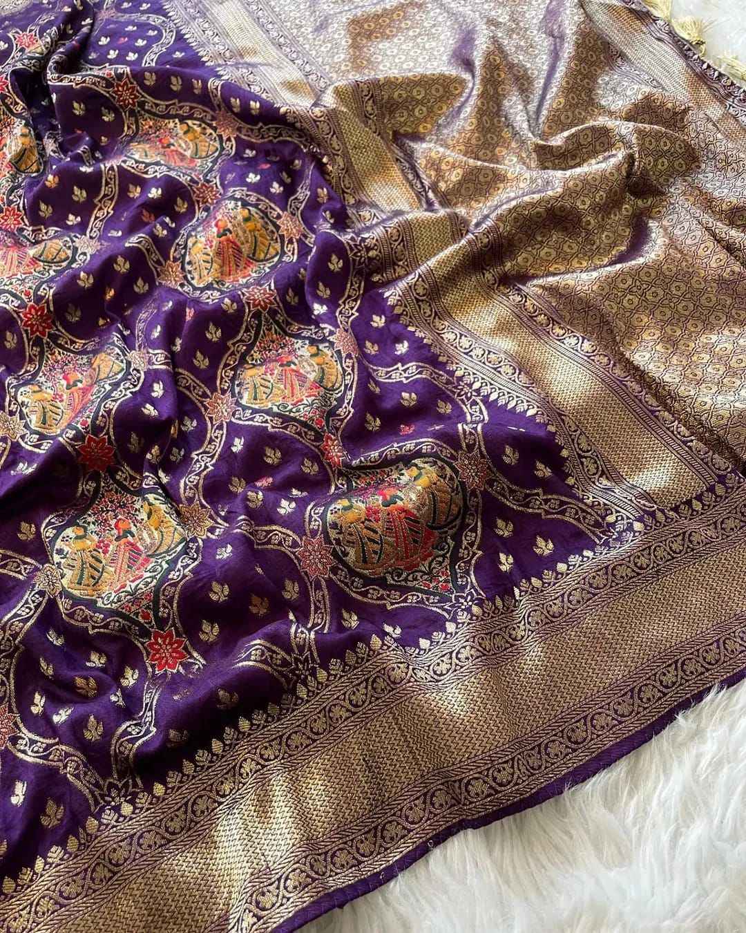 SOFT BANARASI MATKA SILK KANCHIPURAM WEAVING SAREE AT WHOLESALE PRICE