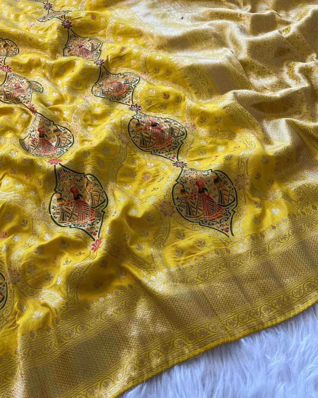 SOFT BANARASI MATKA SILK KANCHIPURAM WEAVING SAREE AT WHOLESALE PRICE
