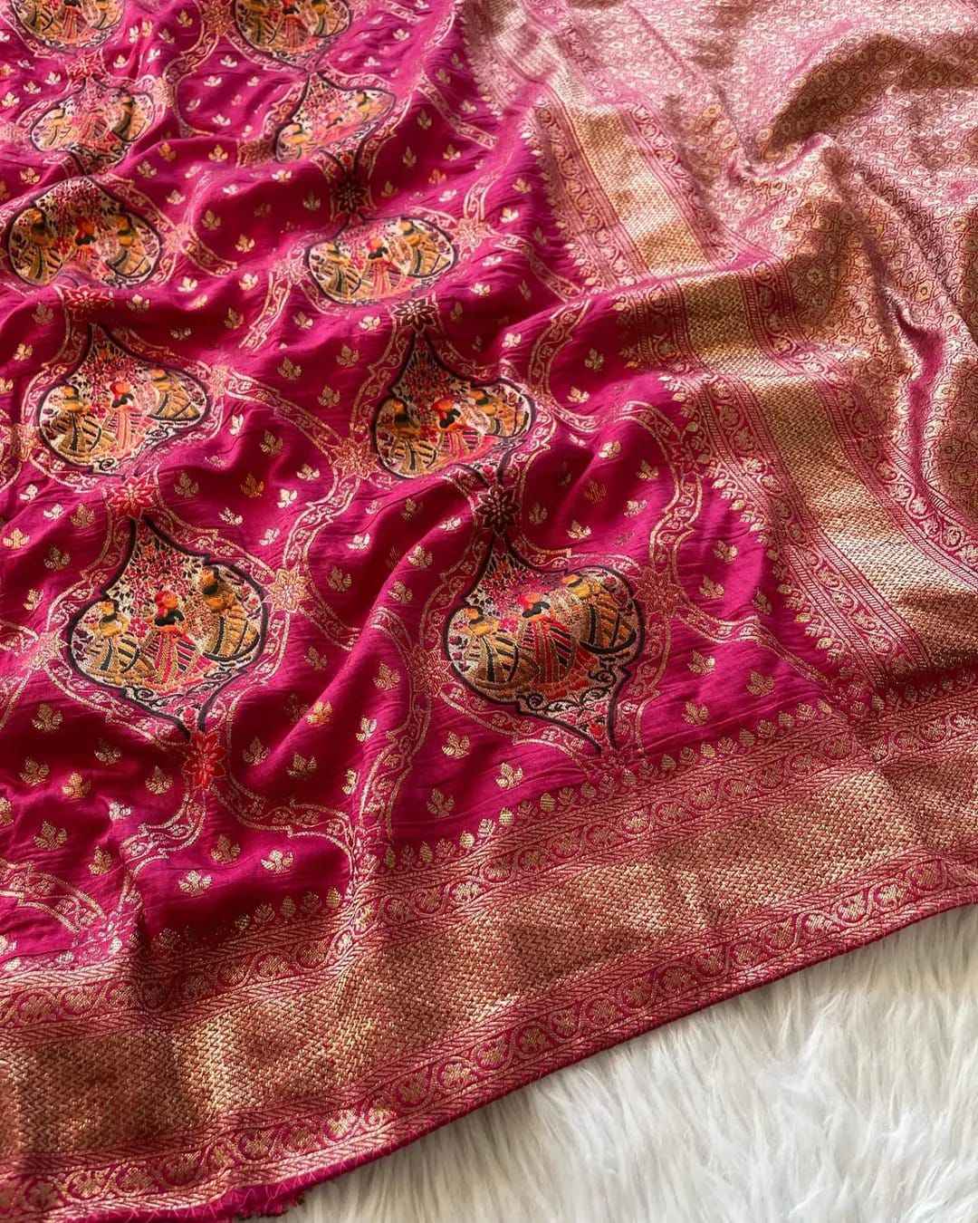 SOFT BANARASI MATKA SILK KANCHIPURAM WEAVING SAREE AT WHOLESALE PRICE