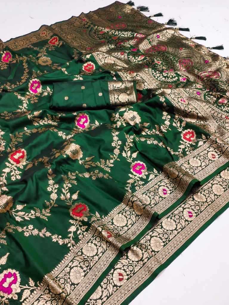 SOFT BANARASI SILK MEENAKARI WEAVING BORDER SAREE AT WHOLESALE PRICE