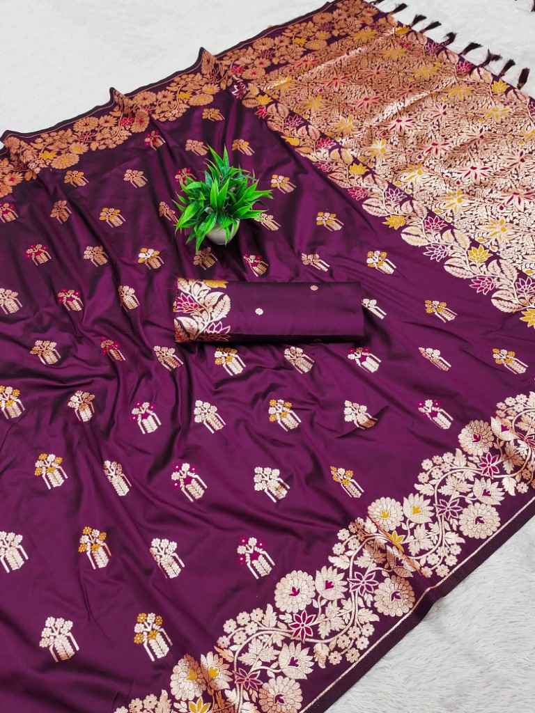 SOFT BANARASI SILK MEENAKARI WEAVING PALLU WITH BORDER SAREE AT WHOLESALE PRICE