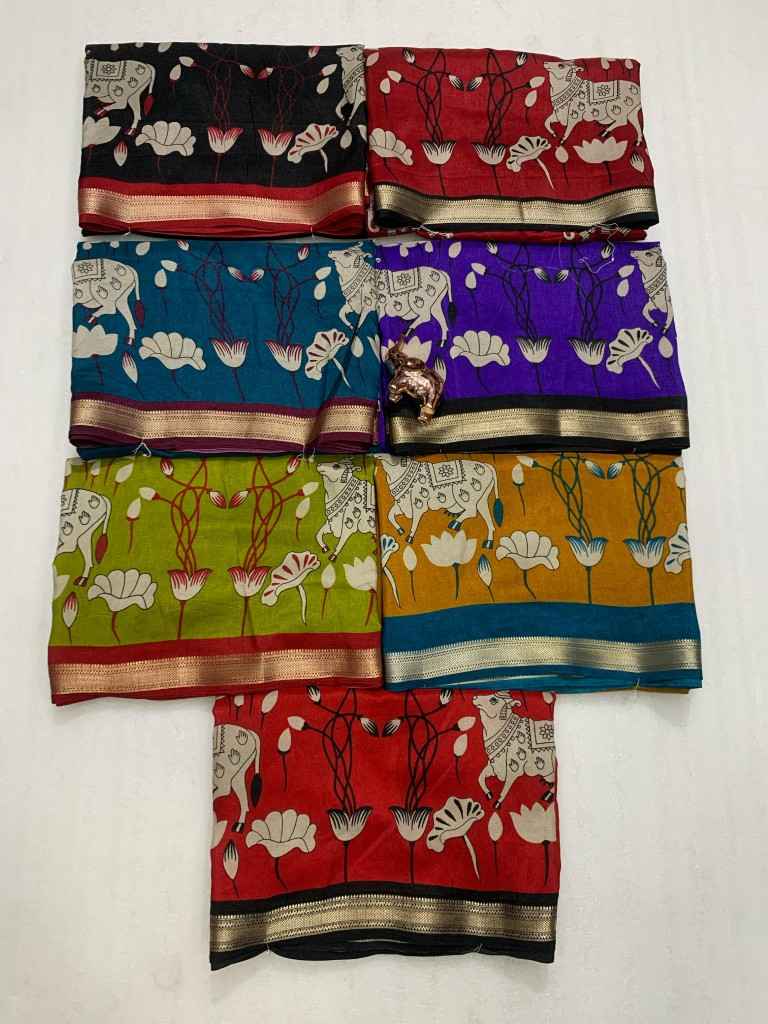 SOFT CRAPE SILK WITH CLASSY PICHWAI SAREE AT WHOLESALE PRICE