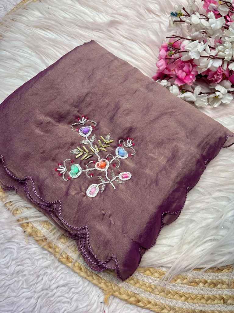 SOFT FENDI CHIFFON HANDWORK BUTTA SAREE AT WHOLESALE PRICE