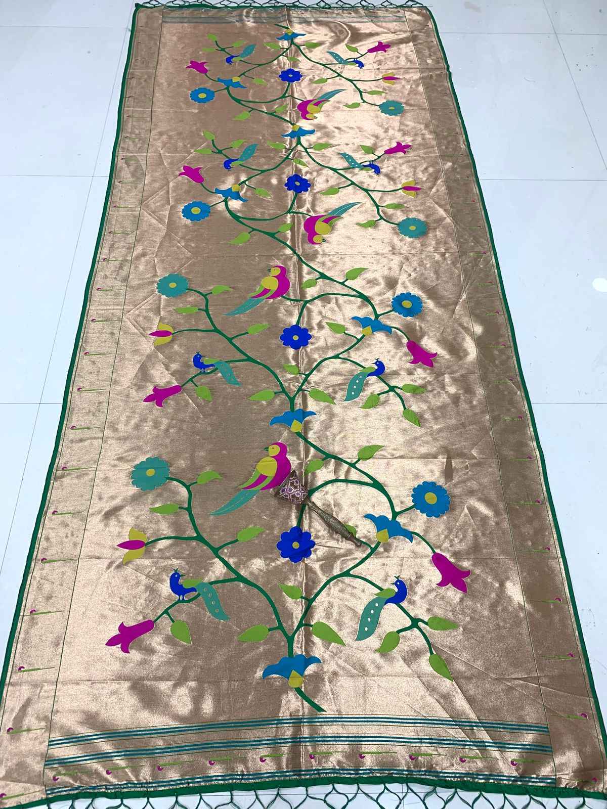 SOFT JARI AND SILK LOTUS DESIGN DUPATTA AT WHOLESALE PRICE