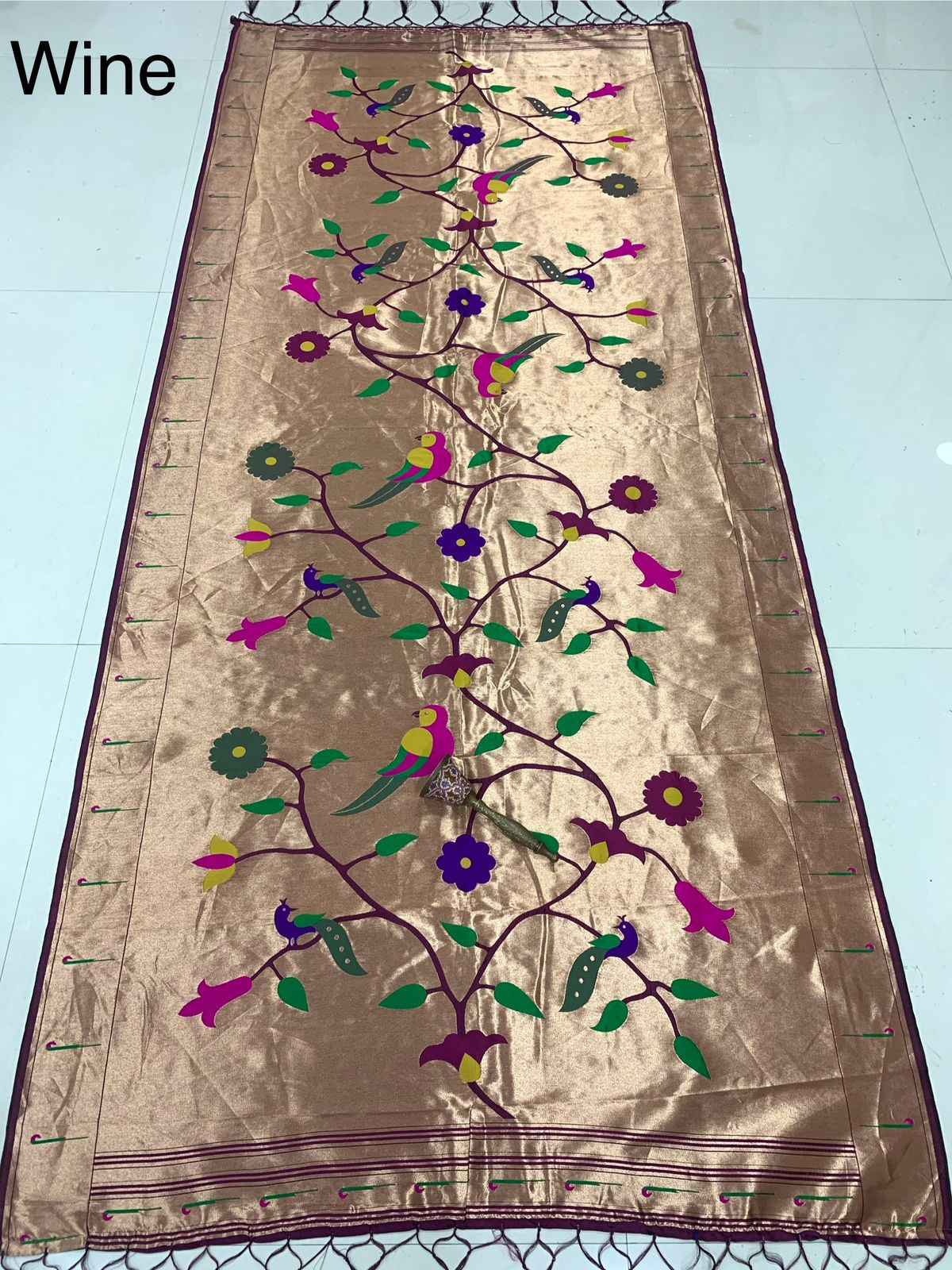 SOFT JARI AND SILK LOTUS DESIGN DUPATTA AT WHOLESALE PRICE