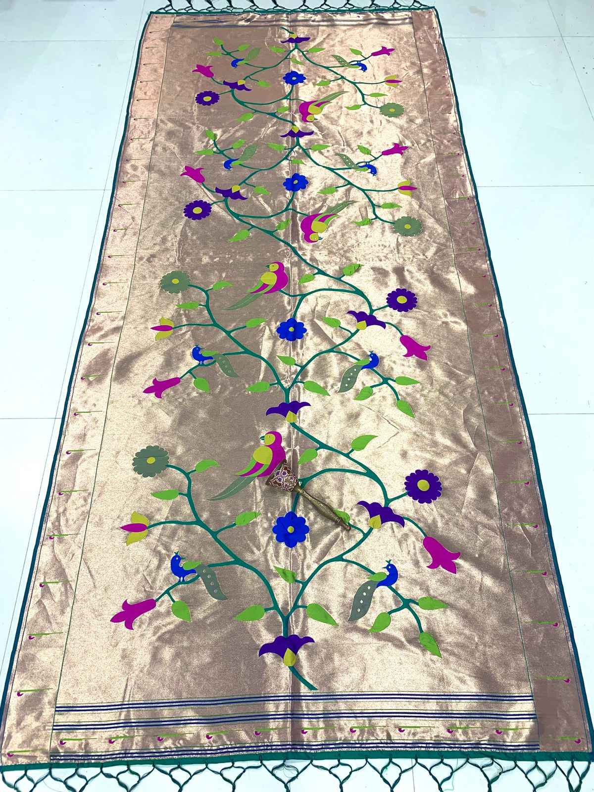 SOFT JARI AND SILK LOTUS DESIGN DUPATTA AT WHOLESALE PRICE