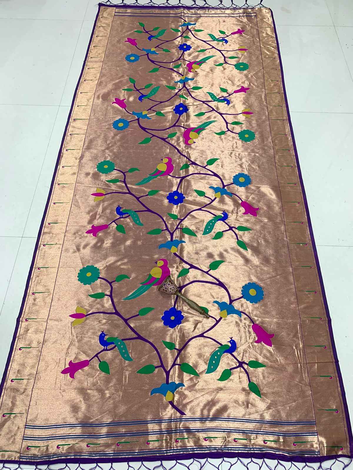 SOFT JARI AND SILK LOTUS DESIGN DUPATTA AT WHOLESALE PRICE