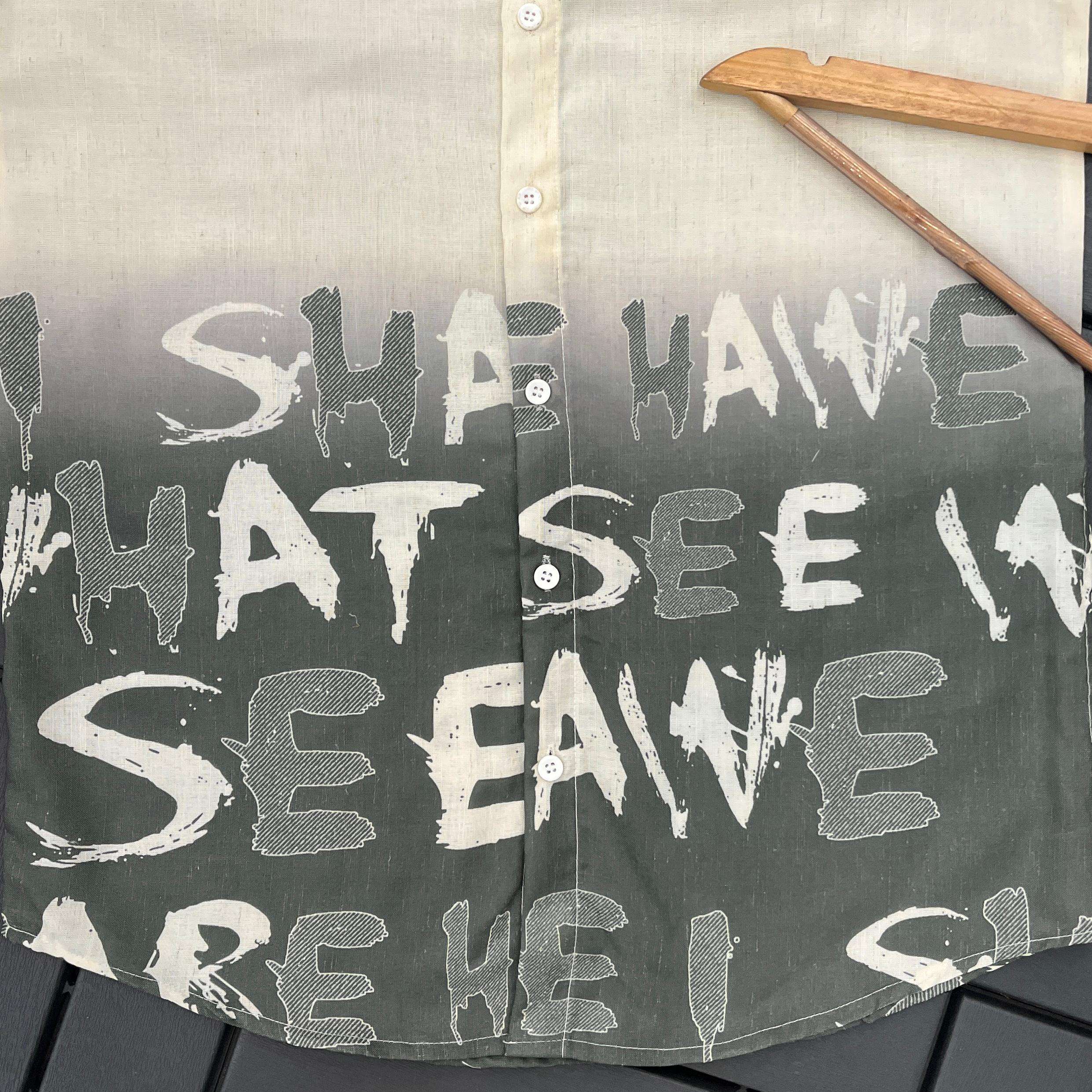 SOFT LINEN HALF SLEEVE OMNRE PRINT KOREAN SHIRT AT WHOLESALE PRICE