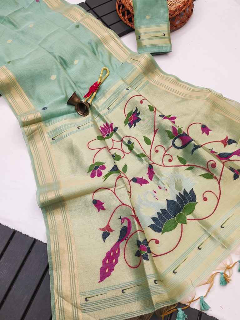 SOFT MOGA COTTON RESHAM WEAVING PAITHANI SAREE AT WHOLESALE PRICE