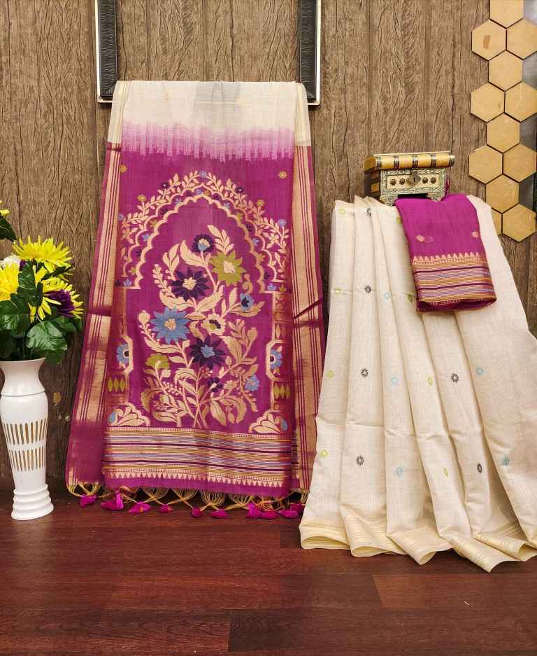SOFT MUGA COTTON COLOURFULL RESHAM WEAVING SAREE AT WHOLESALE 