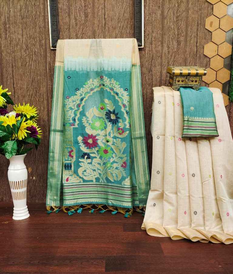 SOFT MUGA COTTON COLOURFULL RESHAM WEAVING SAREE AT WHOLESALE 