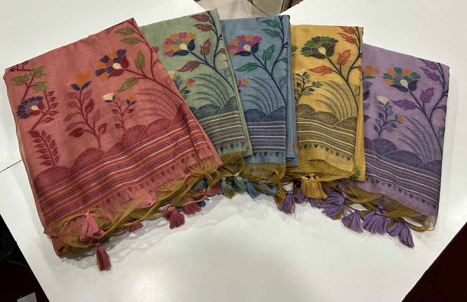 SOFT MUGA COTTON JAMDANI CONCEPT SAREE AT WHOLESALE PRICE