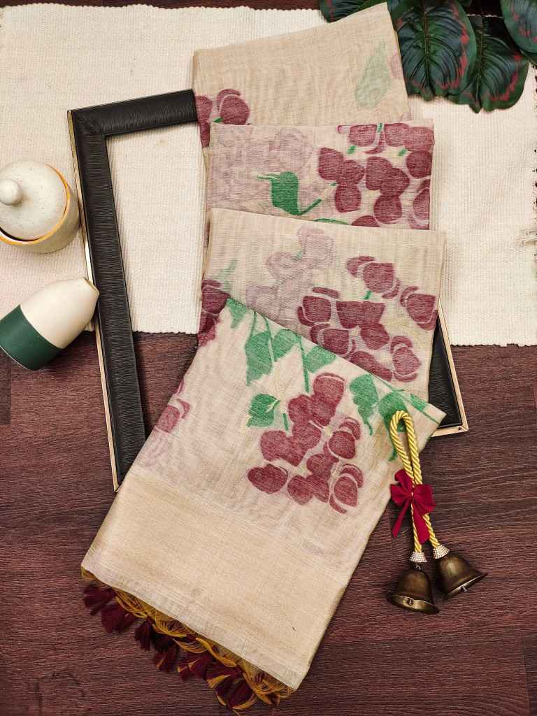 SOFT MUGA COTTON JAMDANI CONCEPT WEAVING SAREE AT WHOLESALE PRICE