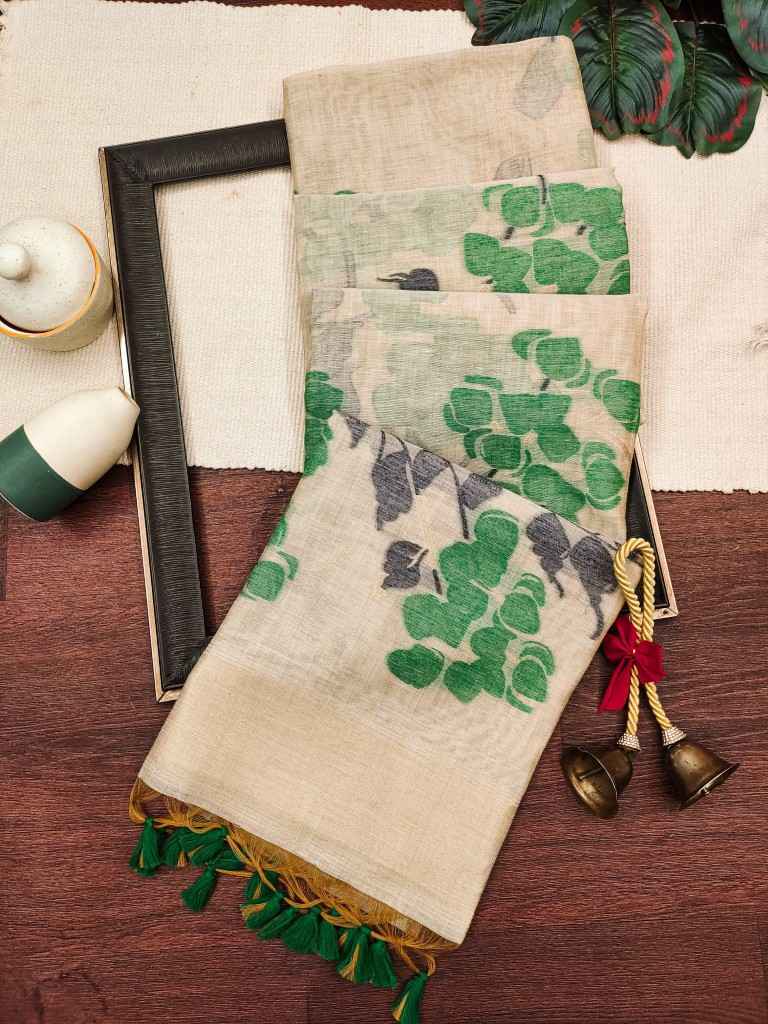 SOFT MUGA COTTON JAMDANI CONCEPT WEAVING SAREE AT WHOLESALE PRICE