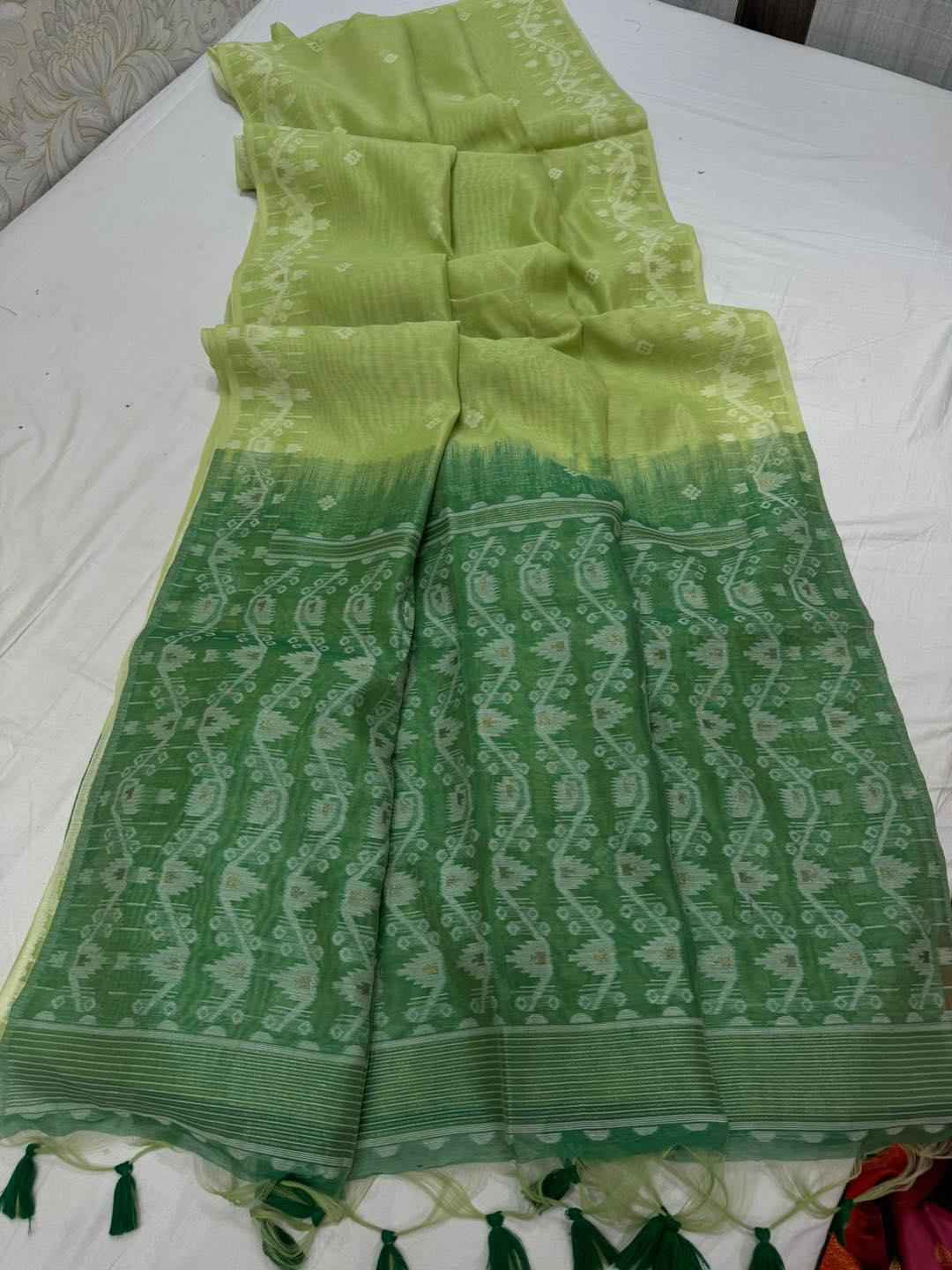 SOFT MUGA COTTON TRADITIONAL RESHAM WEAVING BORDER SAREE AT WHOLESALE PRICE