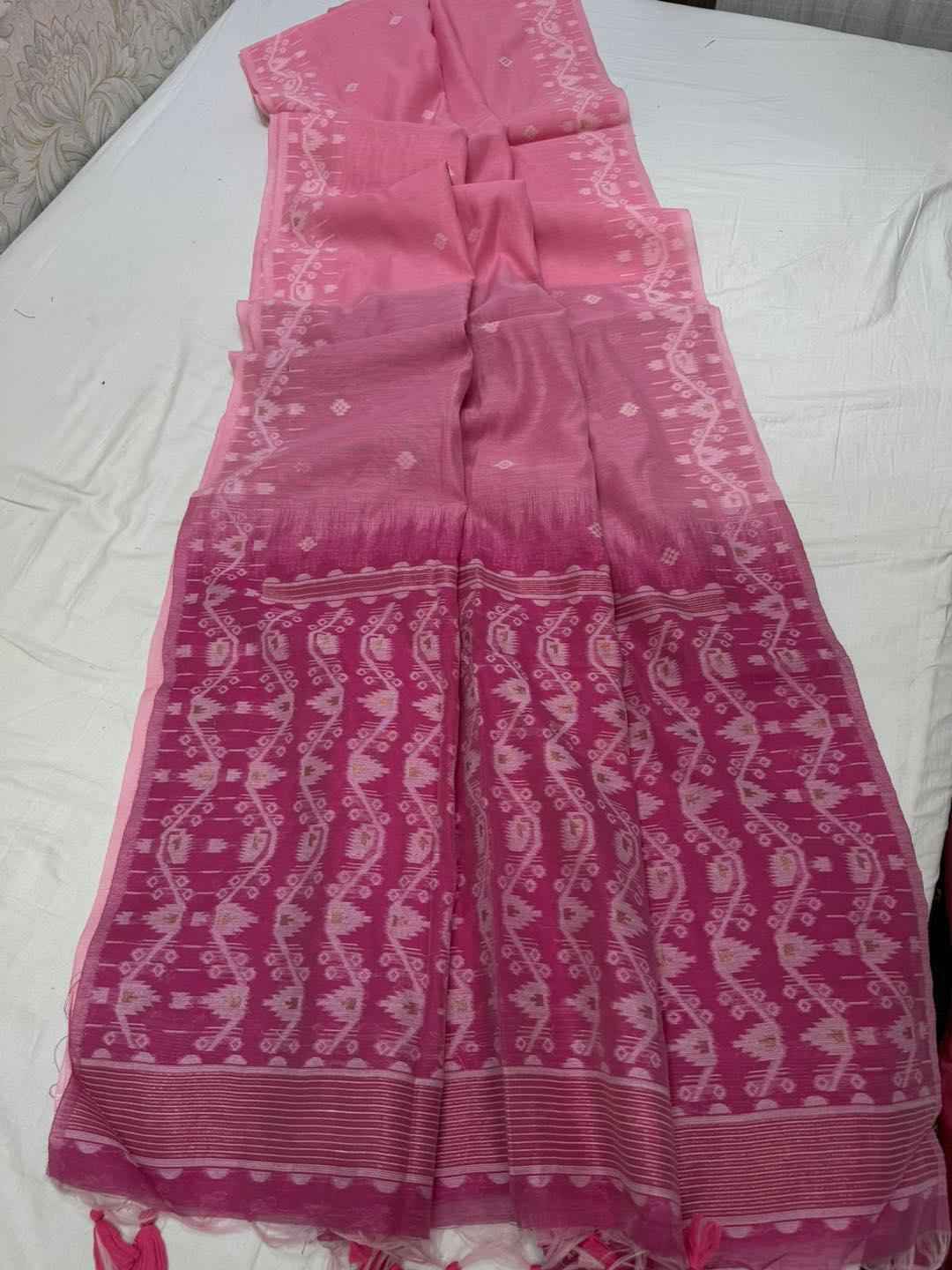 SOFT MUGA COTTON TRADITIONAL RESHAM WEAVING BORDER SAREE AT WHOLESALE PRICE
