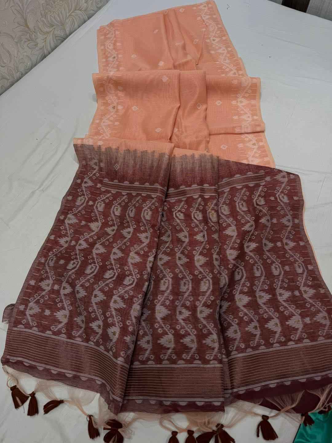 SOFT MUGA COTTON TRADITIONAL RESHAM WEAVING BORDER SAREE AT WHOLESALE PRICE