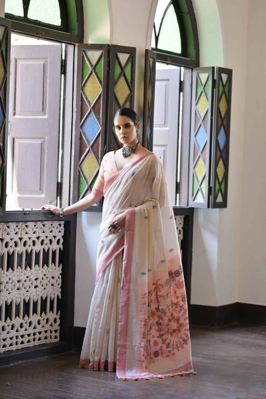 SOFT MUGA COTTON WEAVING PALLU SAREE AT WHOLESALE PRICE