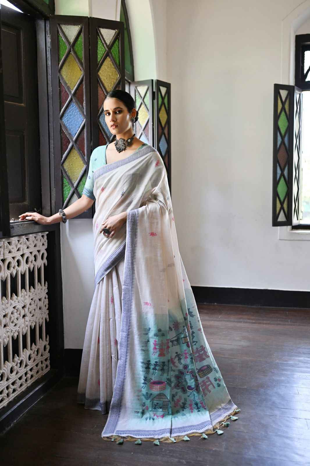 SOFT MUGA COTTON WEAVING PALLU SAREE AT WHOLESALE PRICE