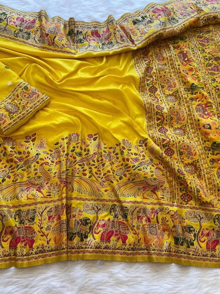 SOFT N PURE RAJWADI PASHMINA SILK WEAVING SAREE AT WHOLESALE PRICE