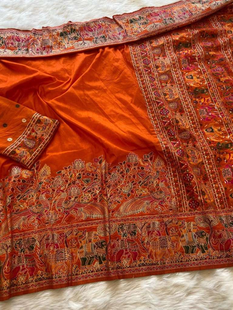 SOFT N PURE RAJWADI PASHMINA SILK WEAVING SAREE AT WHOLESALE PRICE