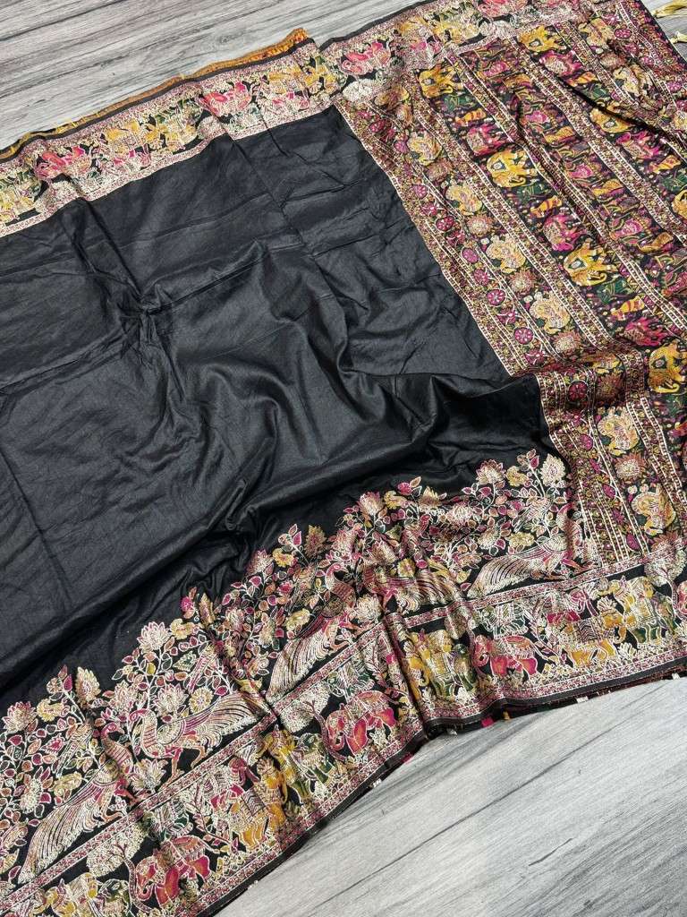 SOFT N PURE RAJWADI PASHMINA SILK WEAVING SAREE AT WHOLESALE PRICE