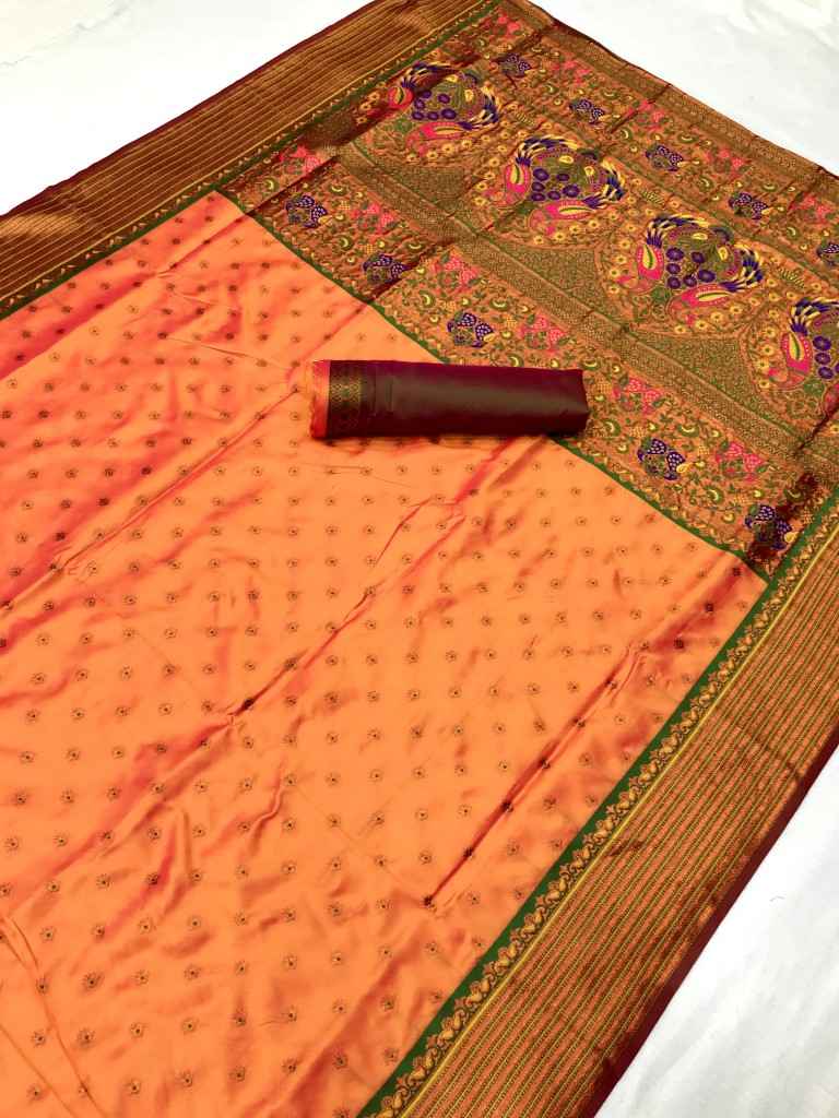 SOFT PAITHANI SILK RICH PALLU AND HEAVY ZARI MINA WORK SAREE AT WHOLESALE PRICE