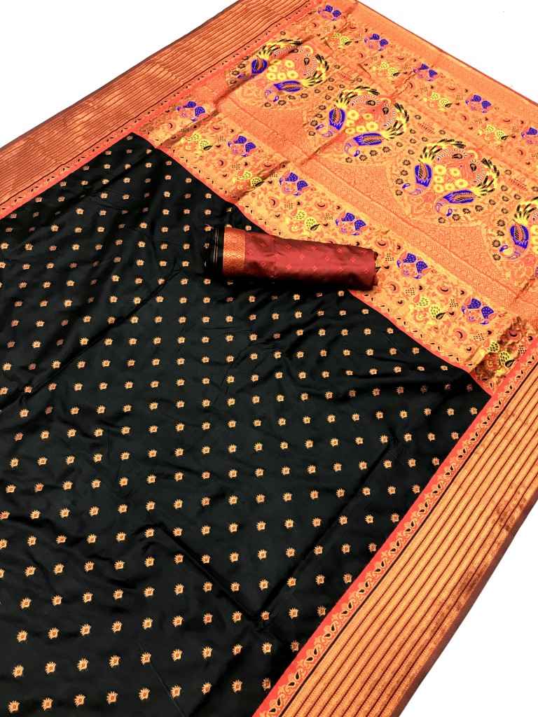 SOFT PAITHANI SILK RICH PALLU AND HEAVY ZARI MINA WORK SAREE AT WHOLESALE PRICE