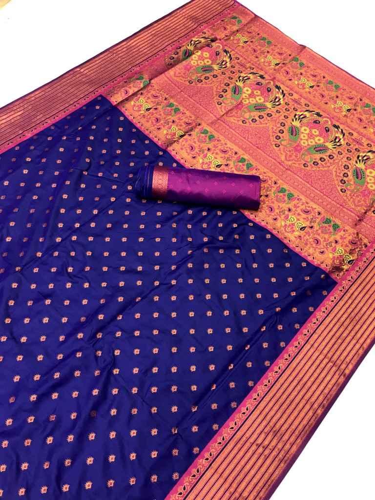 SOFT PAITHANI SILK RICH PALLU AND HEAVY ZARI MINA WORK SAREE AT WHOLESALE PRICE