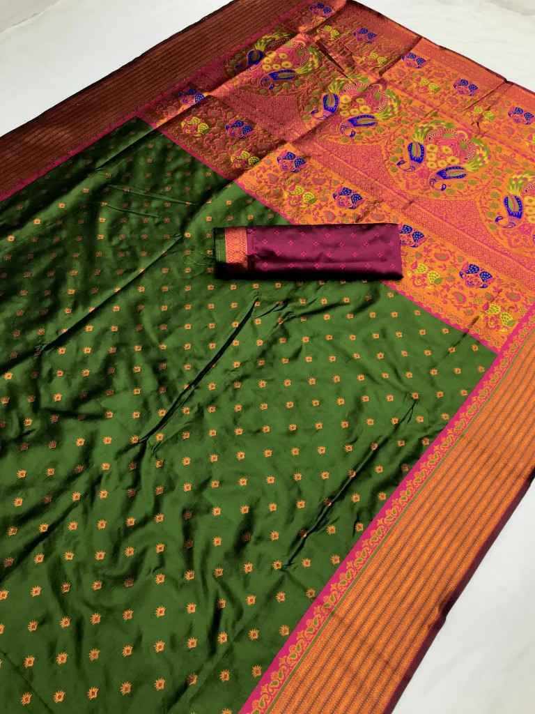 SOFT PAITHANI SILK RICH PALLU AND HEAVY ZARI MINA WORK SAREE AT WHOLESALE PRICE