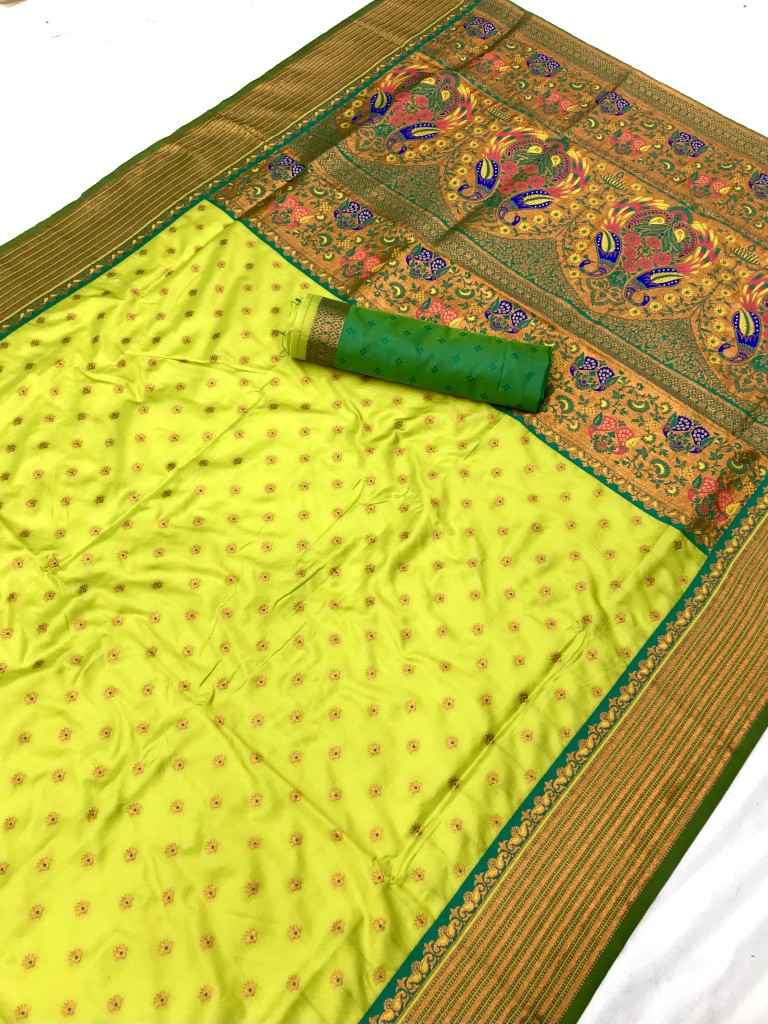 SOFT PAITHANI SILK RICH PALLU AND HEAVY ZARI MINA WORK SAREE AT WHOLESALE PRICE