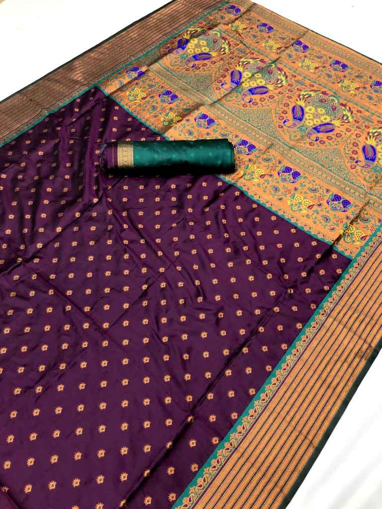 SOFT PAITHANI SILK RICH PALLU AND HEAVY ZARI MINA WORK SAREE AT WHOLESALE PRICE